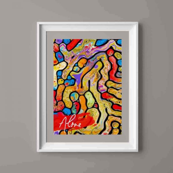 An abstract maze painting with oil painting